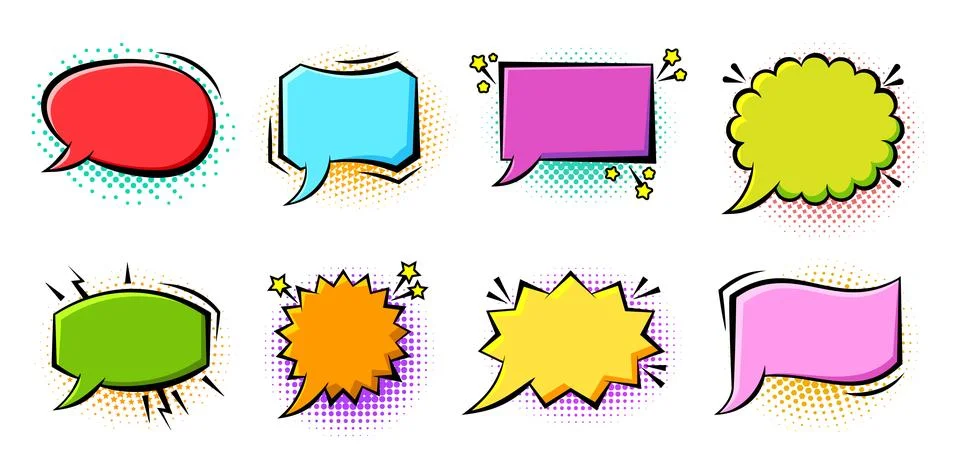 Speech bubble text chat message cloud epic frame Stock Illustration