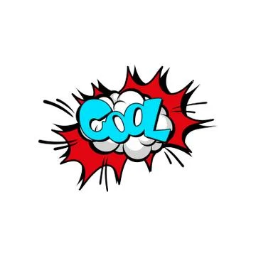 Speech bubble with text Cool, cartoon explosion, comic text sound effect vector Stock Illustration