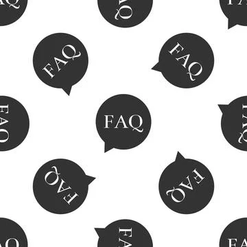 Speech bubble with text FAQ information icon seamless pattern on white Illustrazione stock