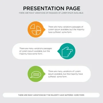Speech bubble with text, Hand pointing to right, Pie chart presentation Stock Illustration
