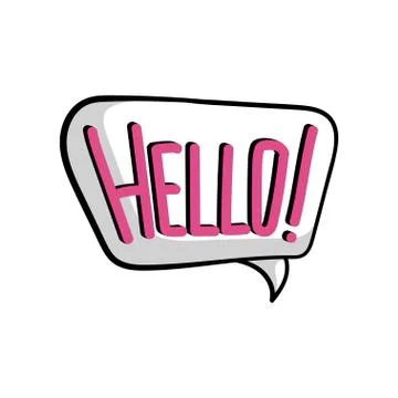 Speech bubble with text Hello, comic text sound effect vector Illustration Illustrazione stock