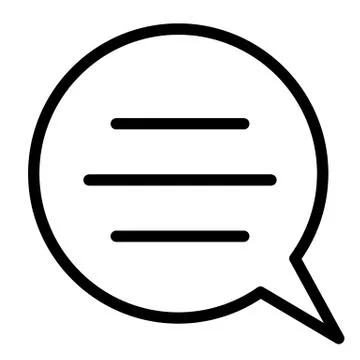 Speech bubble with text line icon. Chat illustration isolated on white. Message Stock Illustration