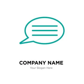 Speech bubble with text lines company logo design template Stock Illustration