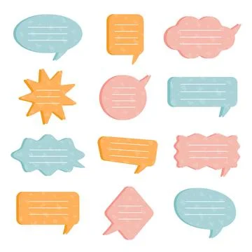 Speech bubble with texture. Modern grunge sticker Stock Illustration
