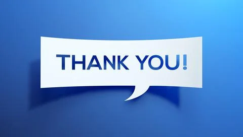 Speech Bubble. Thank You Message. White Cut Out Paper. 3D Render. Stock Illustration