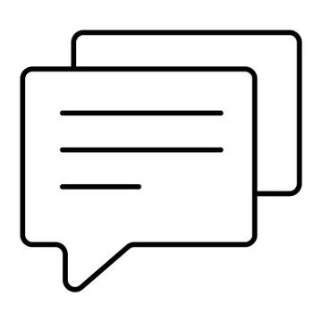 Speech bubble thin line icon. Chat vector illustration isolated on white Illustrazione stock