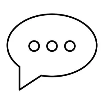 Speech bubble thin line icon. Message vector illustration isolated on white Stock Illustration