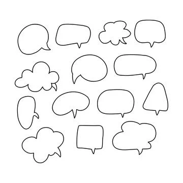 Speech bubble thin line icon set. Communication chat linear customer dialog Stock Illustration