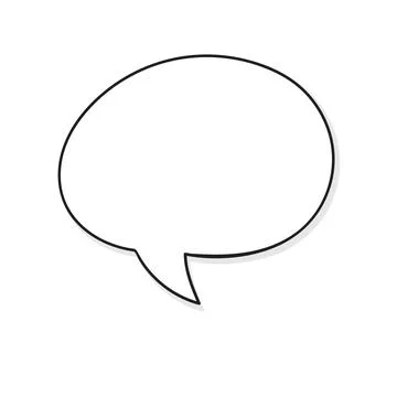 Speech bubble thin, line icon on white background; Illustrazione stock