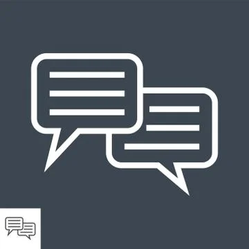 Speech Bubble Thin Line Vector Icon. Stock Illustration