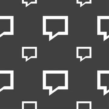 Speech bubble, Think cloud icon sign. Seamless pattern on a gray background. 스톡 일러스트
