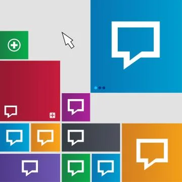 Speech bubble, Think cloud icon sign. Metro style buttons. Modern interface webs Stockillustratie