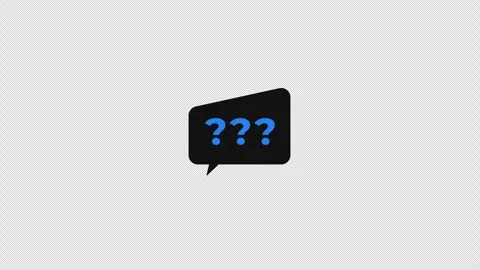 Speech bubble with three bold question marks 2D cartoon object animation Stock Footage 308621097
