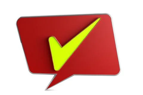 Speech bubble with a tick sign Stock Illustration