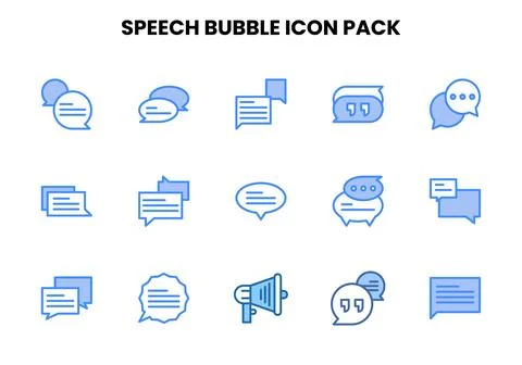 Speech Bubble Two Colour Graphics Icons Pack Stock Illustration