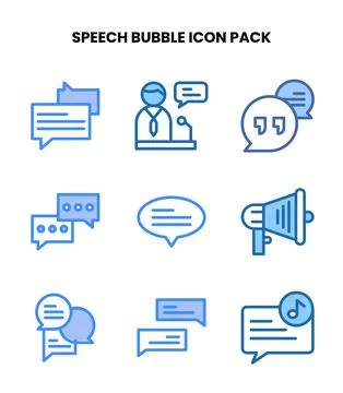 Speech Bubble Two Colour Icons Pack Stock Illustration