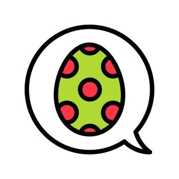 Speech bubble vector, Easter filled icon editable stroke Stock Illustration