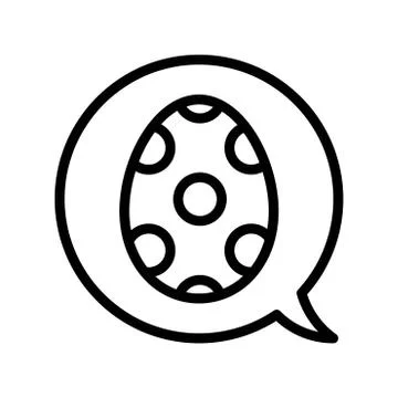 Speech bubble vector, Easter line icon editable stroke Stock Illustration