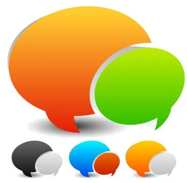 Speech bubble vector graphics. Two overlapping speech, talk bubbles for commu イラスト素材