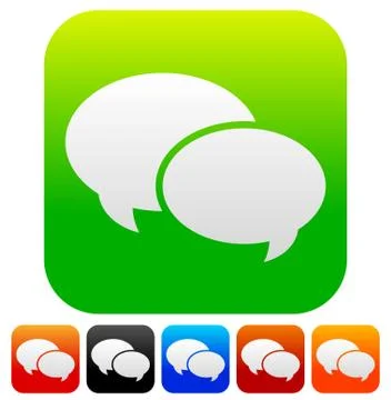 Speech bubble vector graphics. Two overlapping speech, talk bubbles for commu Stock Illustration