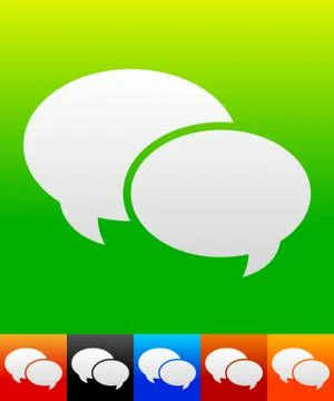 Speech bubble vector graphics. Two overlapping speech, talk bubbles for commu Stock Illustration