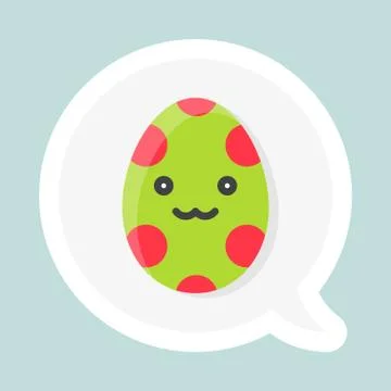 Speech bubble vector icon, Easter and spring flat sticker Stock Illustration