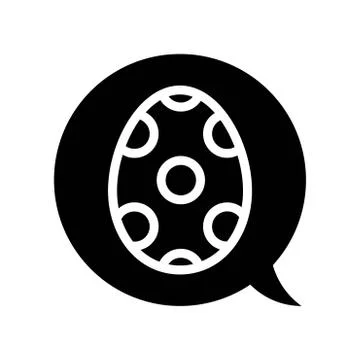 Speech bubble vector, Isolated Easter solid style icon Stock Illustration