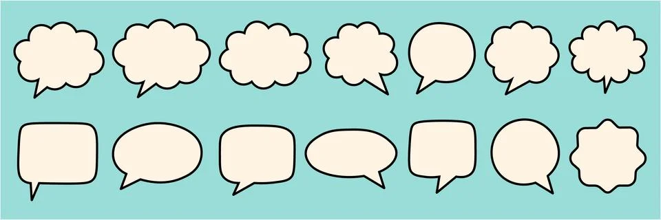 Speech Bubble Vector Set – Cartoon Dialogue and Chat Bubbles Collection イラスト素材
