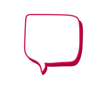 Speech bubble in vibrant red vector, displaying empty center, symbolizing Stock Illustration