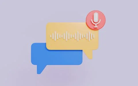Speech bubble with a voice recording symbol representing audio messaging Stock Illustration