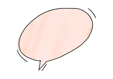 Speech bubble, watercolor doodle element. Vector illustration. Stock Illustration