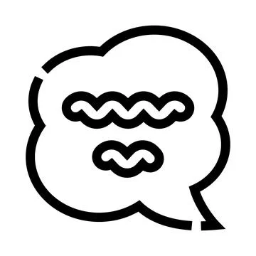 Speech bubble with wavy lines indicating water or sound Stock Illustration