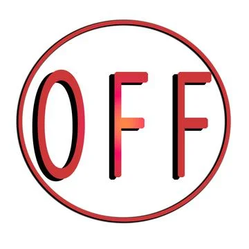 Speech bubble for web and app in a circle with Off written inside. Icon for.. Stock Illustration