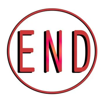 Speech bubble for web and app in a circle with End written inside. Icon for.. Stock Illustration