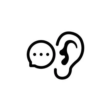 Speech bubble with whisper in ear. concept of easy rumors spread and impact o Stock Illustration