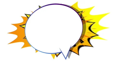 Speech Bubble on white and yellow background Stock Footage 172120543
