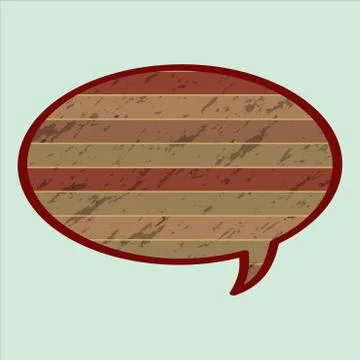 Speech Bubble in Wood Style Stock Illustration