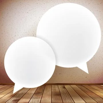 Speech bubble on wooden background. plus EPS10 Stock Illustration
