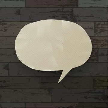 Speech bubble on wooden texture background. vector illustration, eps10 Stock Illustration