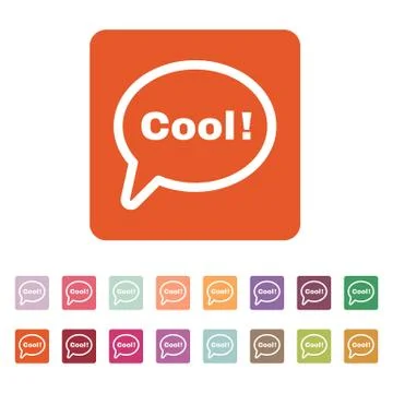 The speech bubble with the word cool icon. Internet and  chat, online symbol Stock Illustration