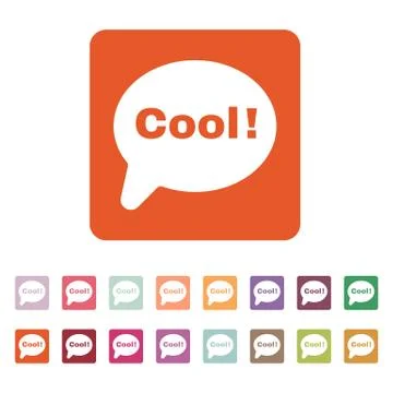 The speech bubble with the word cool icon. Internet and  chat, online symbol Stock Illustration