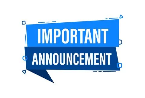 Speech bubble with the word Important Announcement label. Vector stock 스톡 일러스트