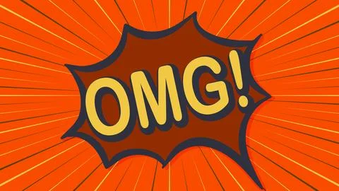 Speech bubble with word OMG on explosion background Stock Illustration