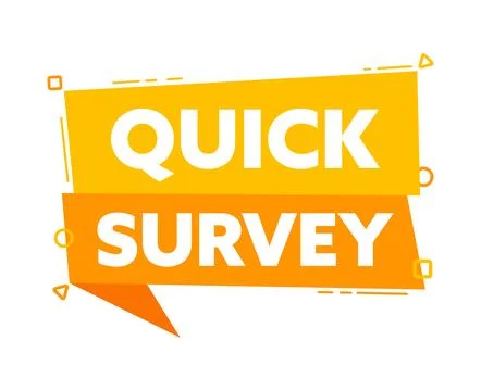 Speech bubble with the word Quick survey yellow label. Vector stock illustration イラスト素材
