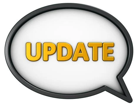 Speech bubble with the word update - 3d rendering Stock Illustration