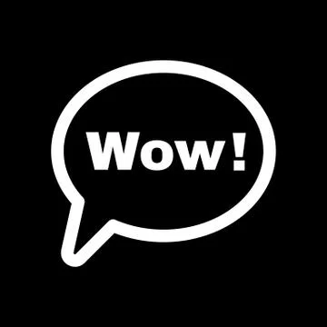 The speech bubble with the word wow icon. Internet and chat, online symbol. Flat Stock-Illustration