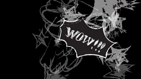 Speech bubble WOW quote video cartoon animation Stock Footage 82850243