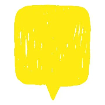 Speech bubble yellow blank, vector cartoon crayon communication comic frame Stock Illustration