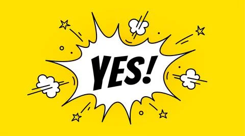 Speech Bubble Yes. Banner, speech bubble Stock Illustration