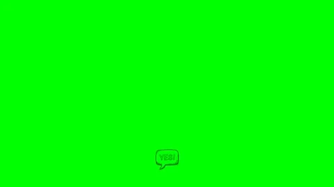 Speech bubble yes text bottom bell animation Stock Footage 345517746